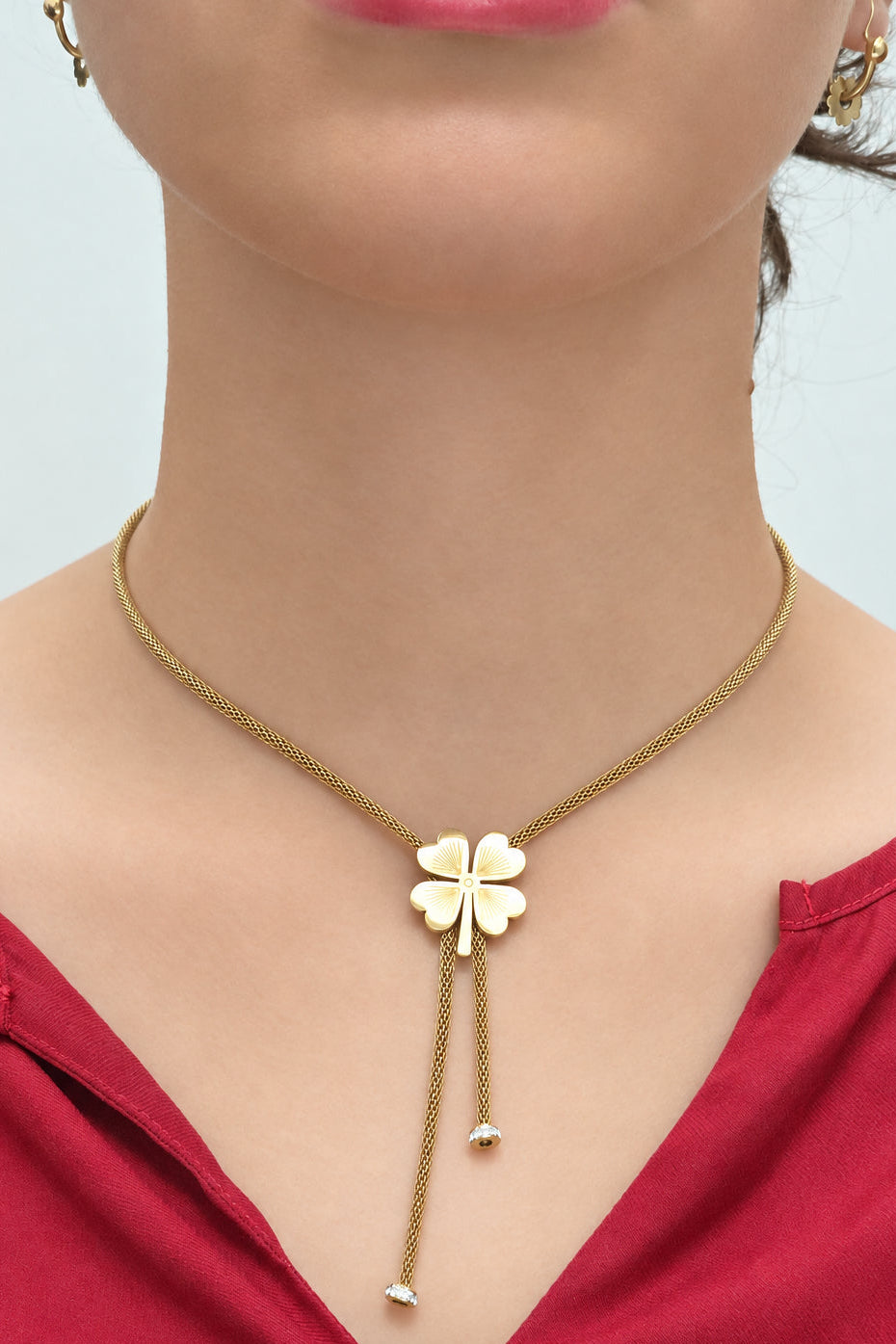 Lucky Clover Tassel Necklace