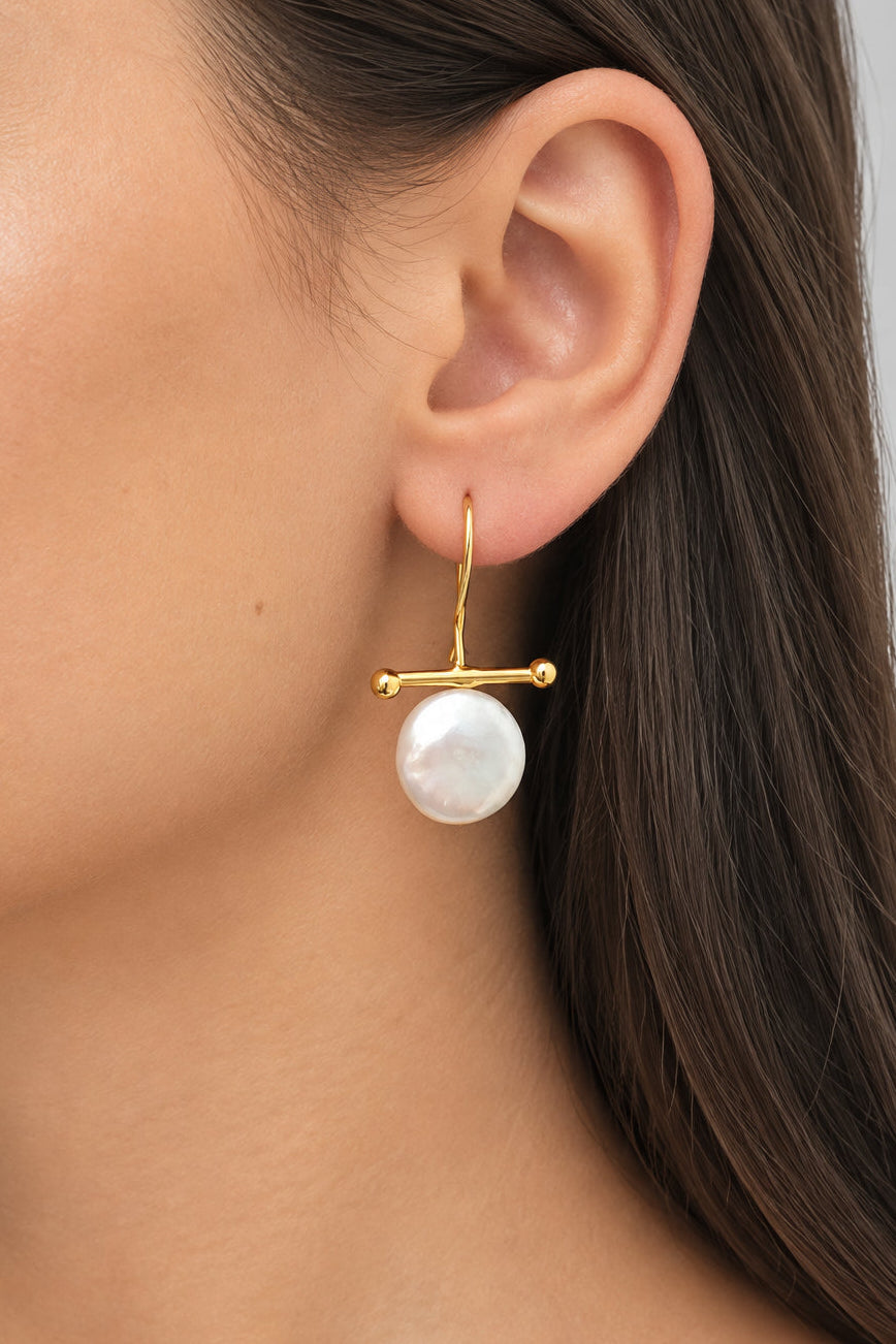 Horizon Pearl Drop Earrings