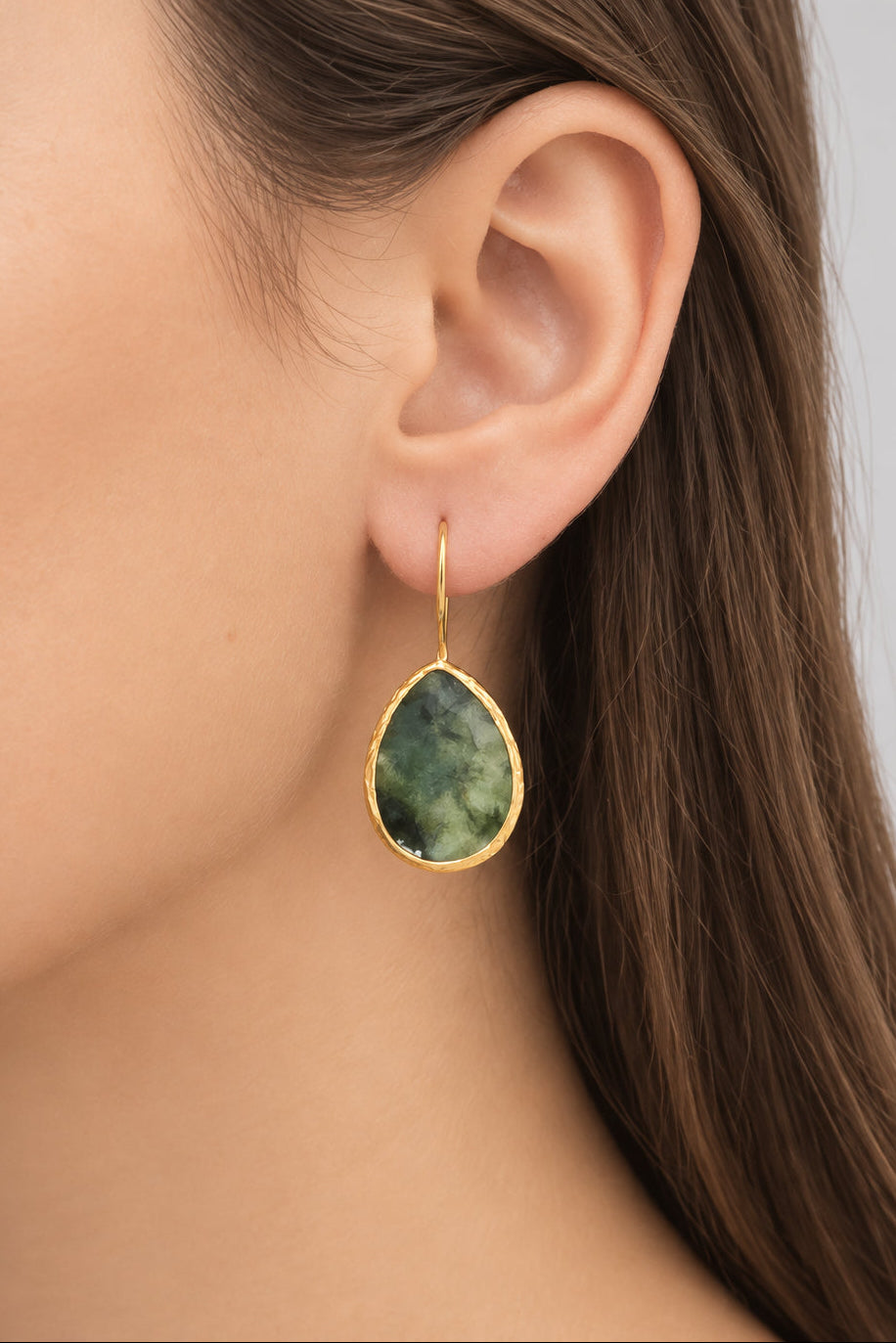 Roman Tear of Serpentine Earrings