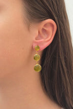 Three-Tier Earrings – Olive Green