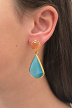 Tears of Joy Earrings – Orange & Turquoise