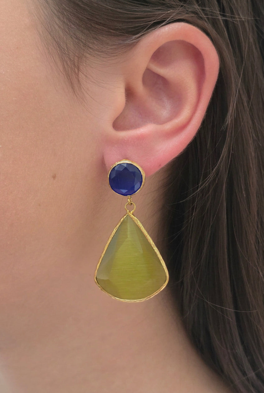 Tears of Joy Earrings – Navy & Olive