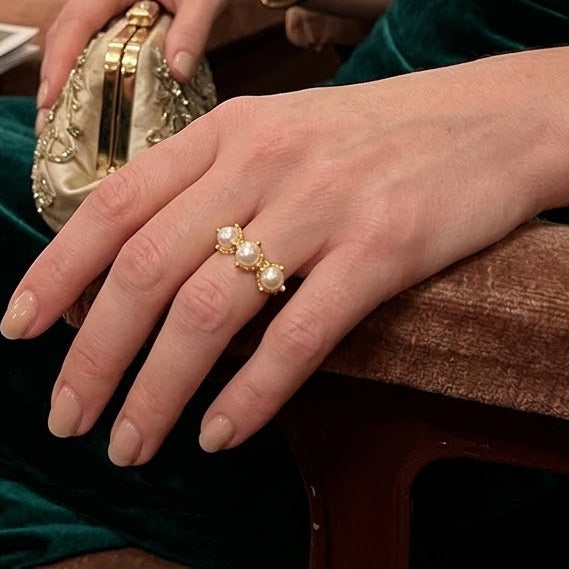 Imperial Trio Ring – White Pearls
